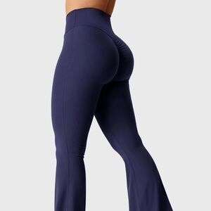 HALARA Flare Scrunch Leggings Navy Blue